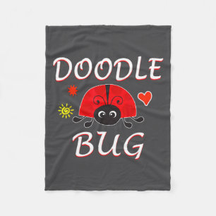 Doodle Bug Funny Doodle Ladybug  Fleece Blanket