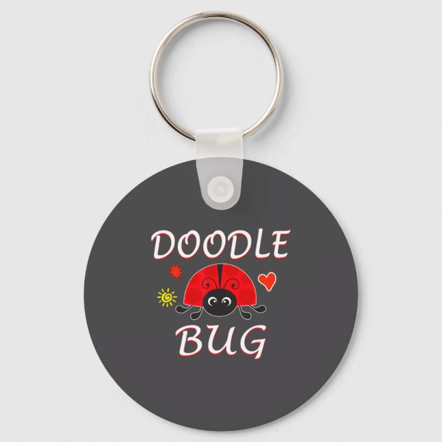 Doodle Bug Funny Doodle Ladybug  Key Ring (Front)