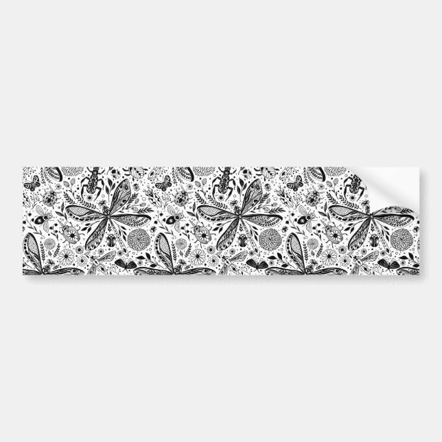 Doodle bugs on dark blue bumper sticker (Front)