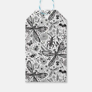 Doodle bugs on dark blue gift tags