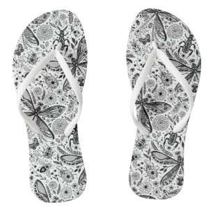 Doodle bugs on dark blue jandals