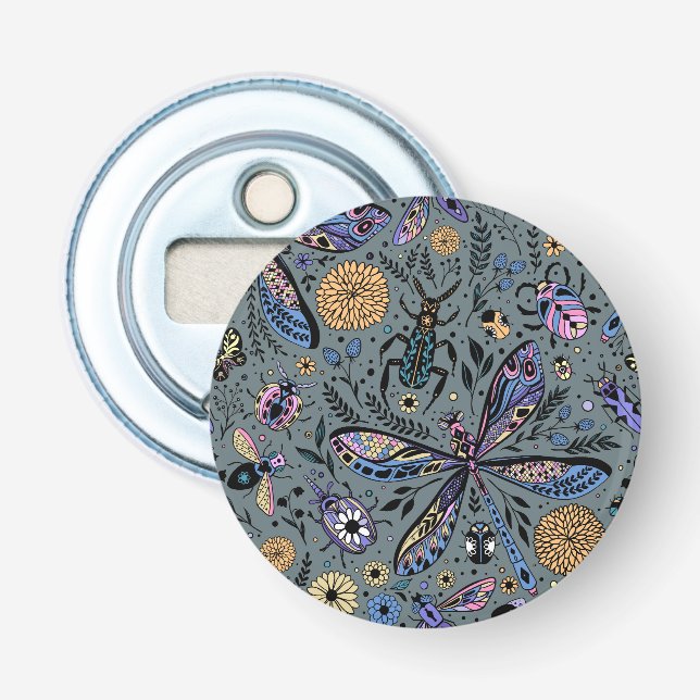 Doodle bugs on slater grey bottle opener (Front)
