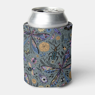 Doodle bugs on slater grey can cooler