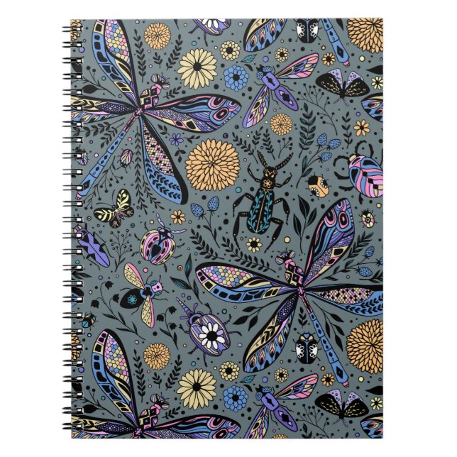 Doodle bugs on slater grey notebook (Front)