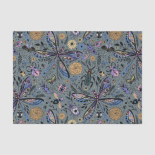 Doodle bugs on slater grey tissue paper