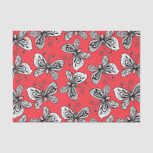 Doodle butterflies pattern tissue paper