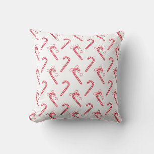 Doodle Candy Cane Pattern Pillow