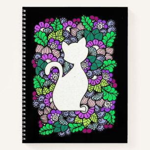 Doodle Cat 8.5" x 11" Spiral Notebook
