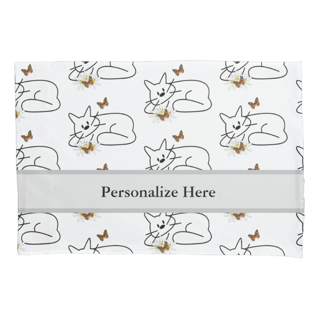 Doodle Cat  Pillowcase (Front)