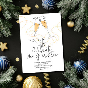 Doodle Celebration New Year's Eve Invitation
