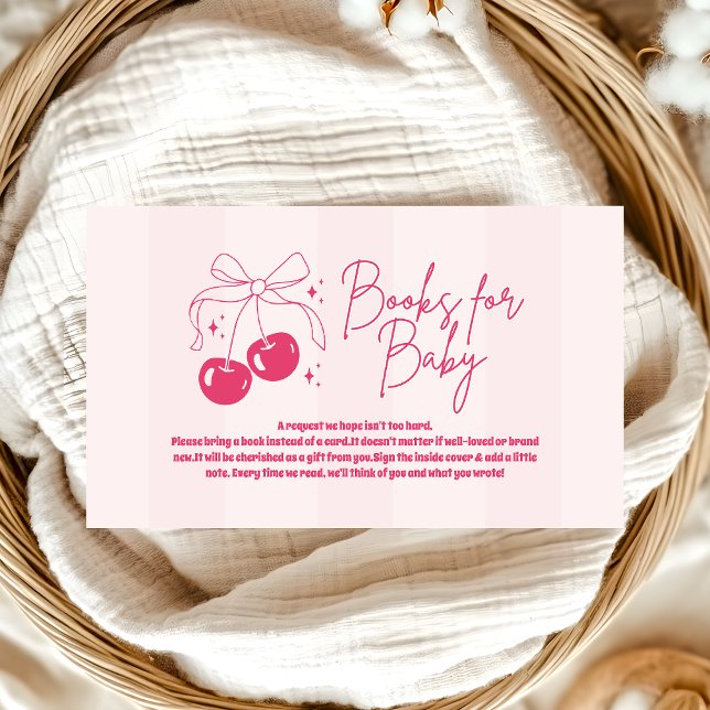 Doodle Cherry on top Baby Shower Books for Baby  Enclosure Card (Creator Uploaded)