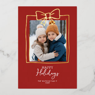 Doodle Christmas 4 Photo Hand-Drawn Bow Ribbon 