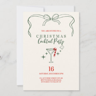 doodle christmas cocktail party invitation