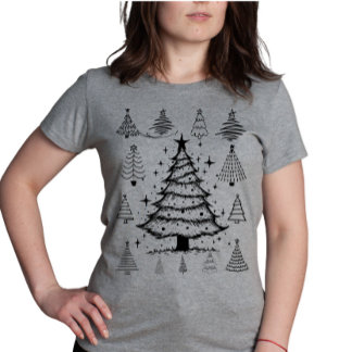 Doodle Christmas Tree Collection Tri-Blend Shirt