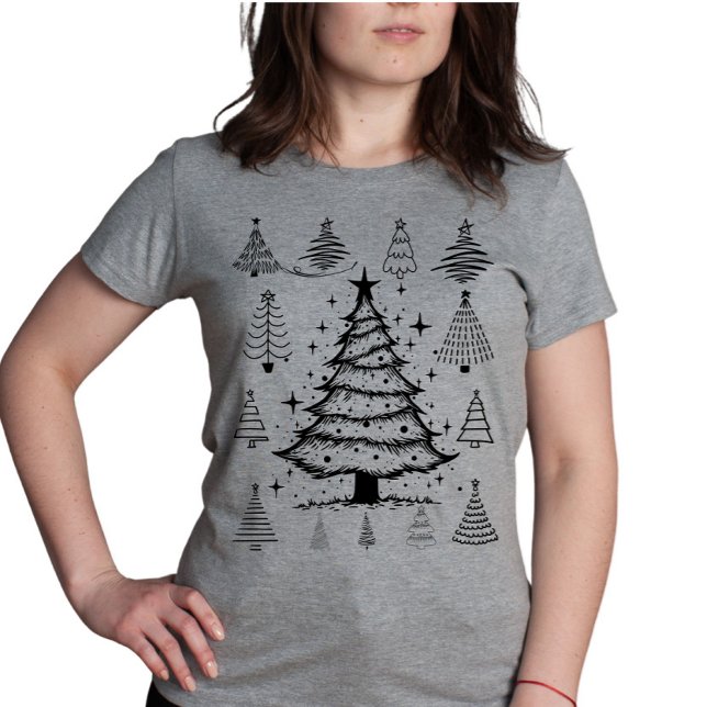 Doodle Christmas Tree Collection Tri-Blend Shirt (Creator Uploaded)