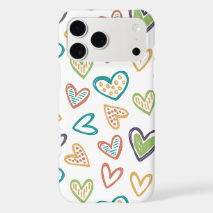 Doodle Colourful Hearts Hand-Drawn Pattern