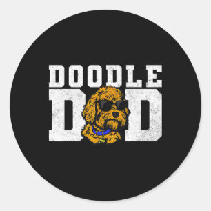 Doodle Dad Funny Goldendoodle Best Dog Dad Ever Fa Classic Round Sticker
