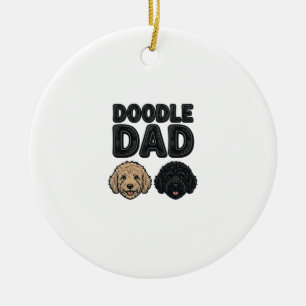 Doodle Dad Vintage Dog Dad Shirt Design_1 Ceramic Tree Decoration