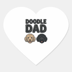 Doodle Dad Vintage Dog Dad Shirt Design_1 Heart Sticker