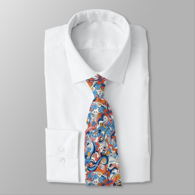 Doodle Design Tie (Tied)