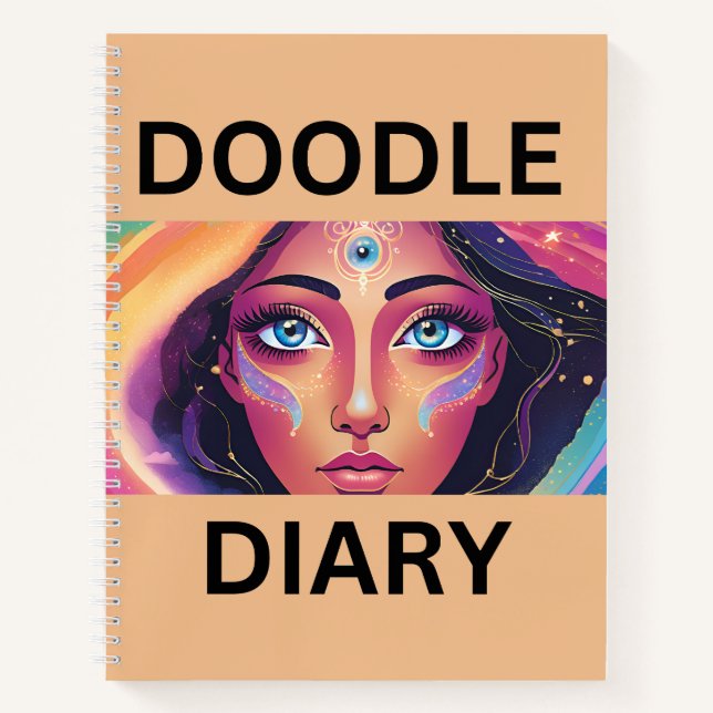 Doodle Diary on Peach Notebook (Front)
