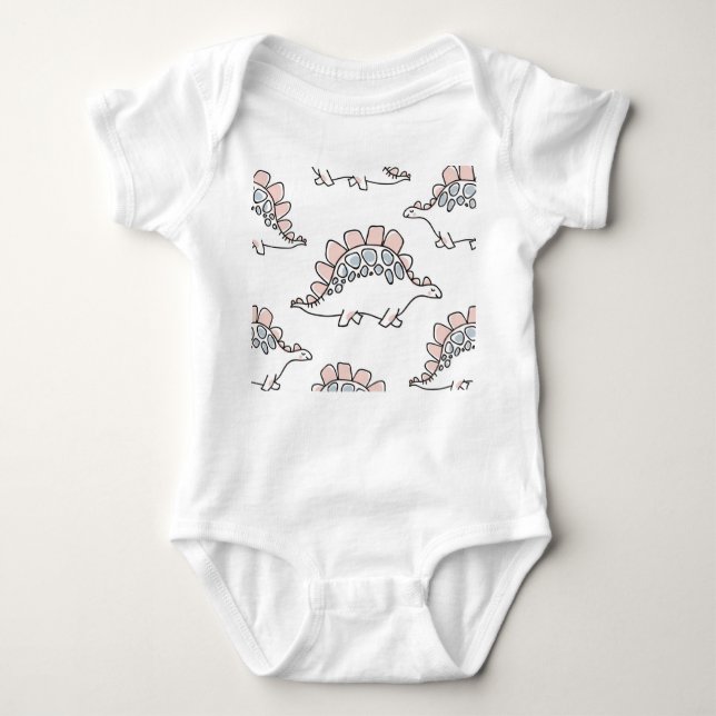 Doodle Dinosaurs: Hand Drawn Fun. Baby Bodysuit (Front)