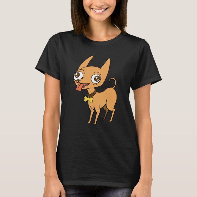Doodle Dog Brown Chihuahua T-Shirt (Front)