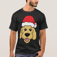 Doodle Dog Christmas Goldendoodle With Santa Hat