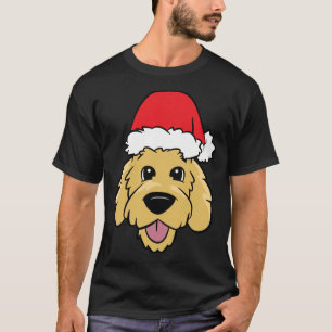 Doodle Dog Christmas Goldendoodle With Santa Hat T-Shirt