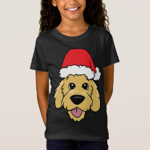 Doodle Dog Christmas Goldendoodle With Santa Hat T-Shirt