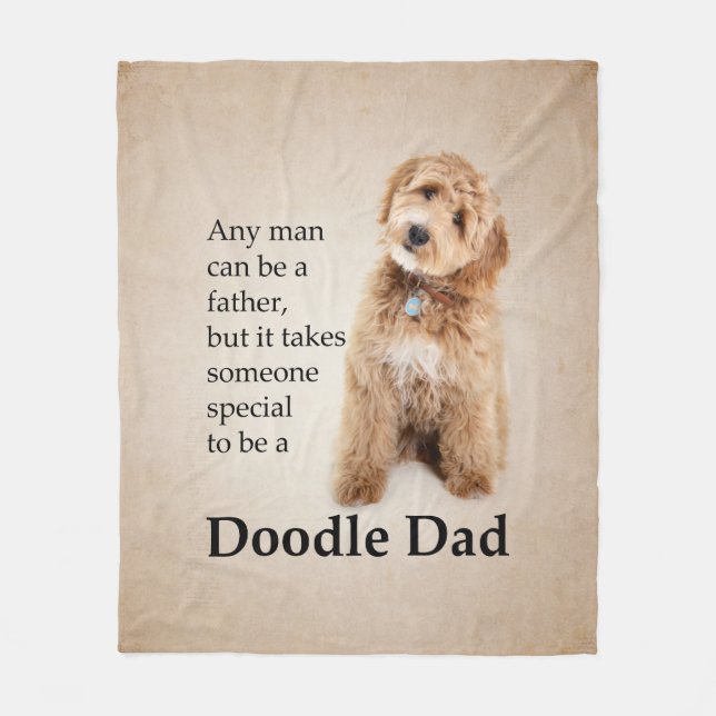 Doodle Dog Dad Fleece Blanket (Front)