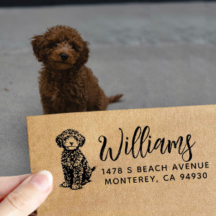 Doodle Dog Gift Return Address Dog Owner Self-inking Stamp