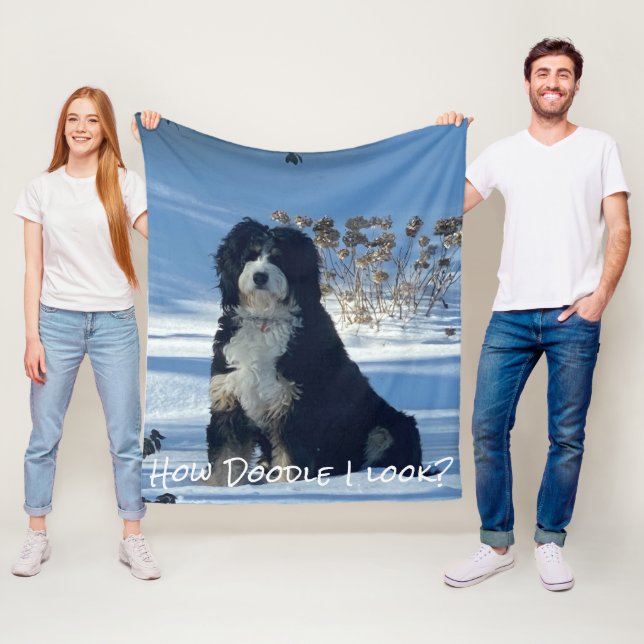 Doodle Dog Lover Funny Home Decor Fleece Blanket (In Situ)