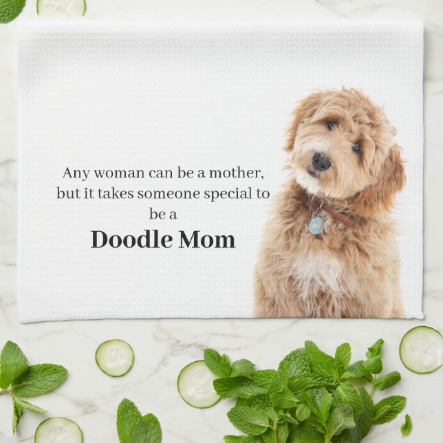 Doodle Dog Mum Kitchen Towel (Folded)