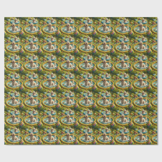 Doodle Dog Summer Wrapping Paper (Flat)
