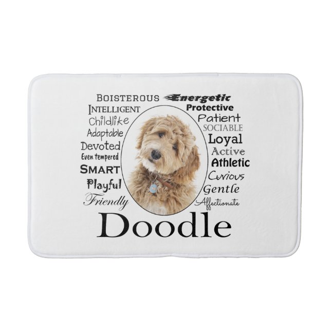Doodle Dog Traits Bath Mat (Front)