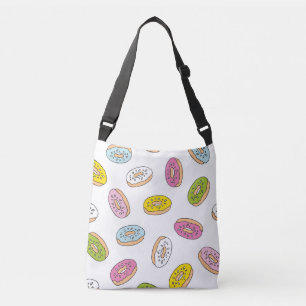 Doodle doughnuts pattern, seamless design. crossbody bag