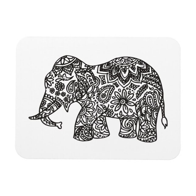 Doodle Elephant Magnet (Horizontal)