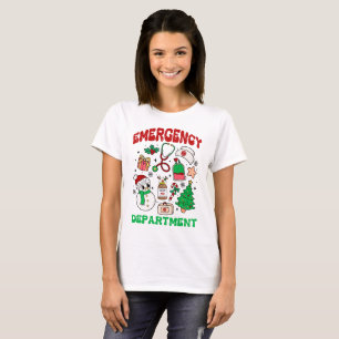 Doodle Emergency Department Christmas Er Tech T-Shirt