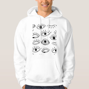 Doodle eye, creative seamless pattern. hoodie