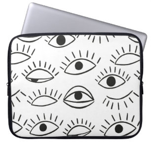 Doodle eye, seamless pattern.  laptop sleeve