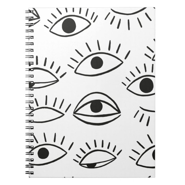 Doodle eye, seamless pattern.  notebook (Front)