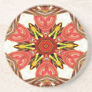 Doodle Floral Art Print Coaster