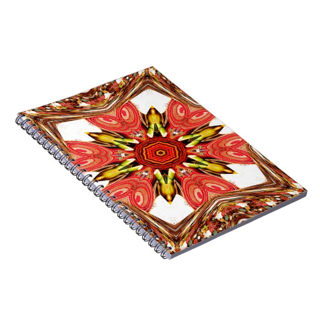 Doodle Floral Art Print Spiral Notebook (Right Side)
