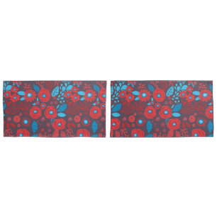 Doodle floral pattern pillowcase