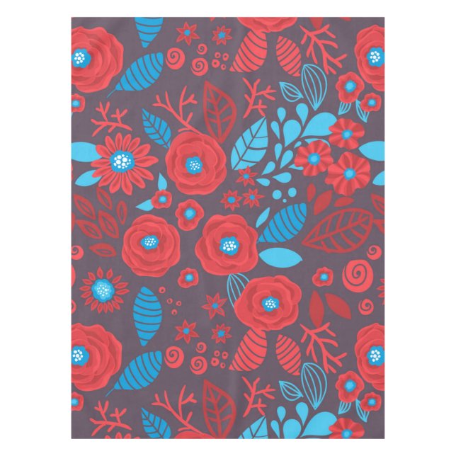 Doodle floral pattern tablecloth (Front)