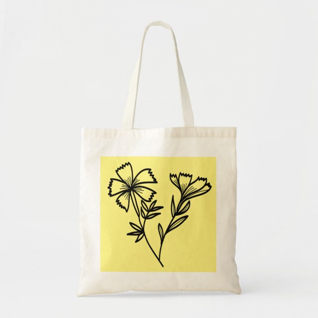 doodle floral tote bag (Front)