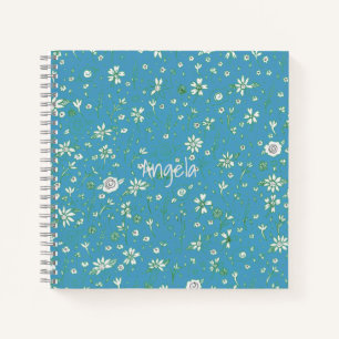 Doodle Flower L/Blue Notebook Customisable