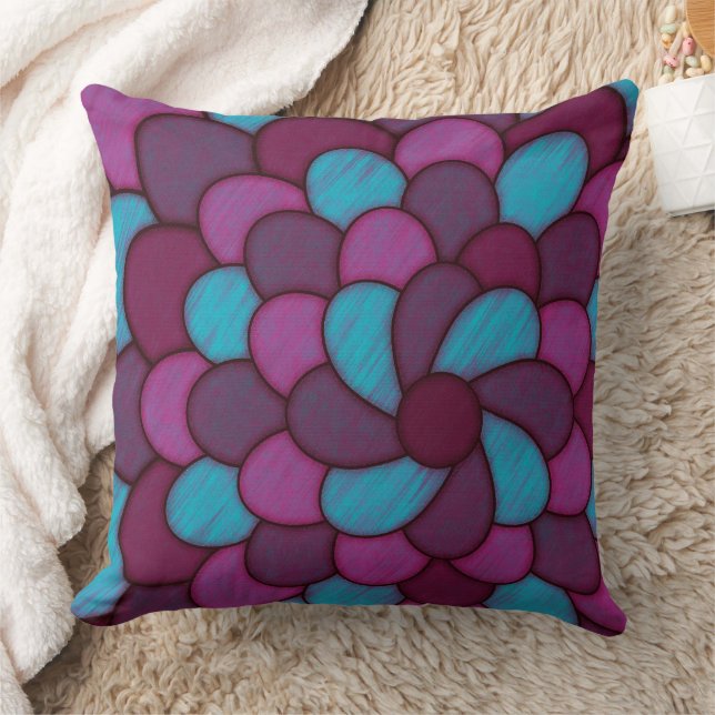 Doodle Flower Petals  Cushion (Blanket)