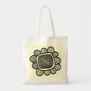 doodle flower tote bag